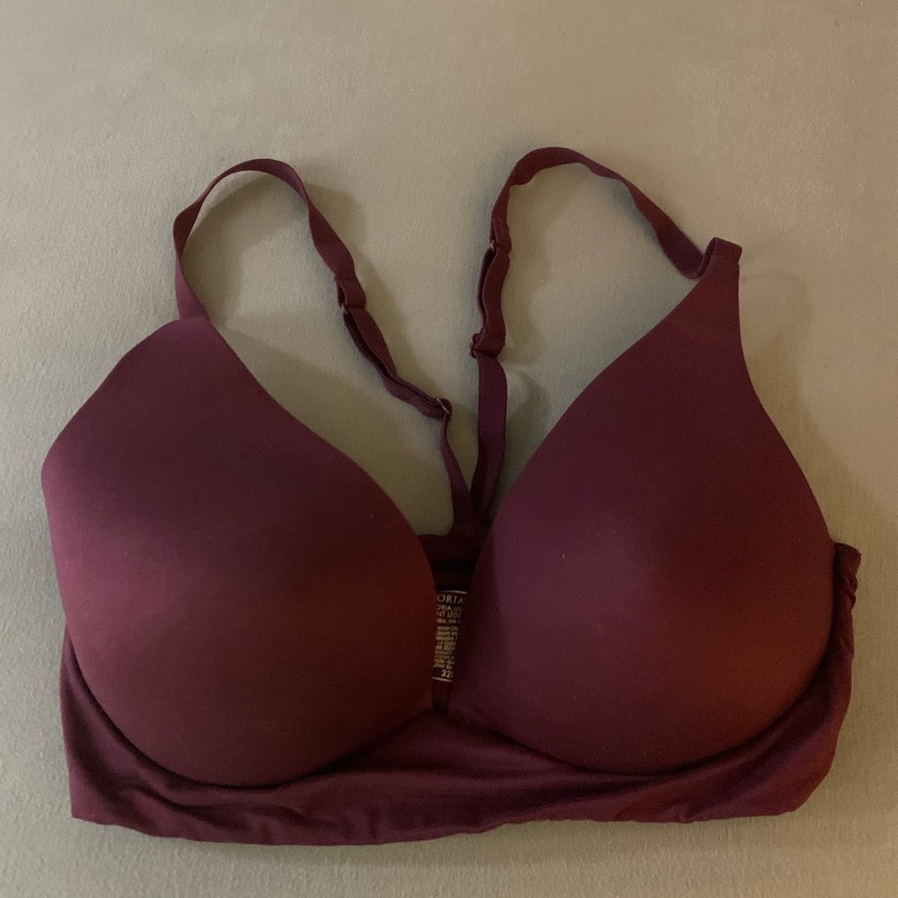 Maroon Comfy 32DD VS Plunge Lounge Bra